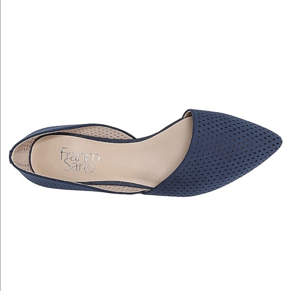 Navy perforated suede Franco Sarto Honey2 flats